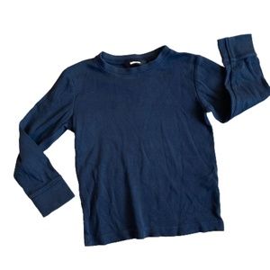 kids long sleeved dark blue crew neck top